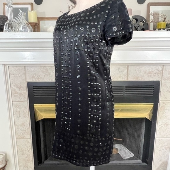 French Connection Black Sheath Embellished Mini Dress - Picture 5 of 14